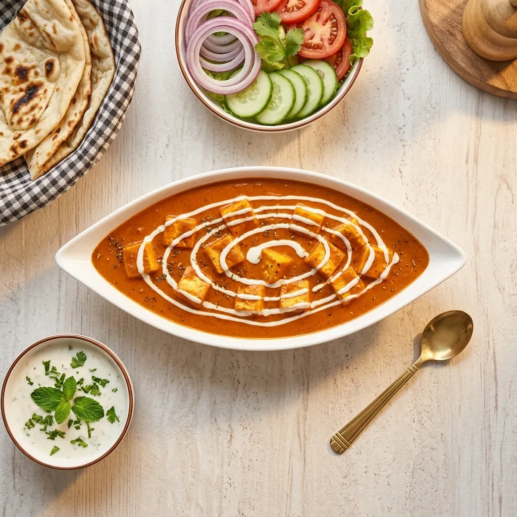 Butter Chicken served with naan at Indian Craft in Edgemont, Edmonton, AB